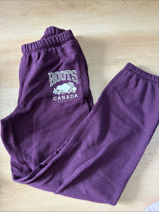 Roots Pants - Roots Canada Purple Heathered Ankle Length Fleece Joggers Size S